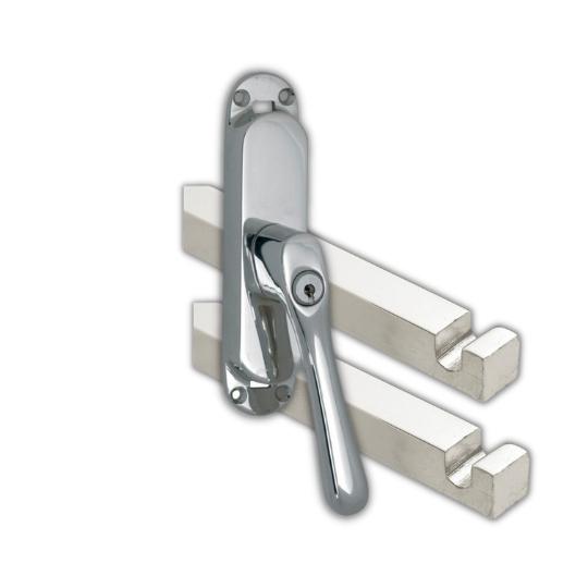 Kruk-espagnolet Afsluitbaar Linea Rechts glans nikkel Inclusief 2 Stangen