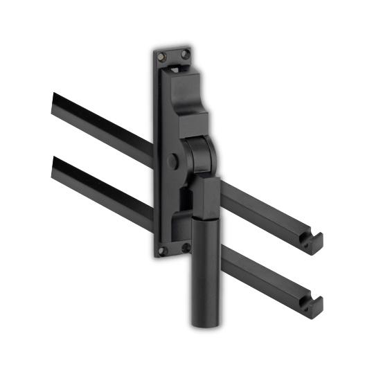 Pomp-espagnolet Bauhaus mat zwart Inclusief 2 Stangen