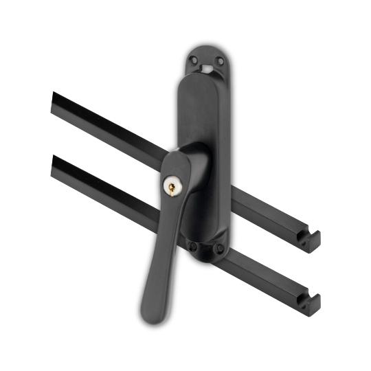 Kruk-espagnolet Afsluitbaar Linea Links mat zwart Inclusief 2 Stangen