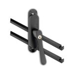 Kruk-espagnolet Afsluitbaar Linea Rechts mat zwart Inclusief 2 Stangen