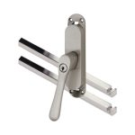 Kruk-espagnolet Afsluitbaar Linea Links mat nikkel Ongelakt Inclusief 2 Stangen