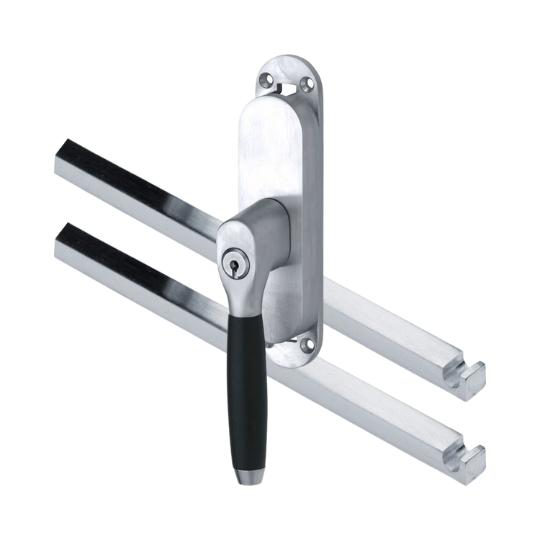 Kruk-espagnolet Afsluitbaar Ton Ebben Links mat chroom Inclusief 2 Stangen