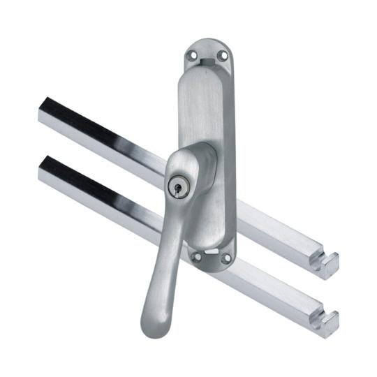 Kruk-espagnolet Afsluitbaar Linea Links mat chroom Inclusief 2 Stangen