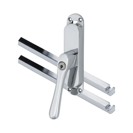 Kruk-espagnolet Afsluitbaar Linea Links glans chroom Inclusief 2 Stangen