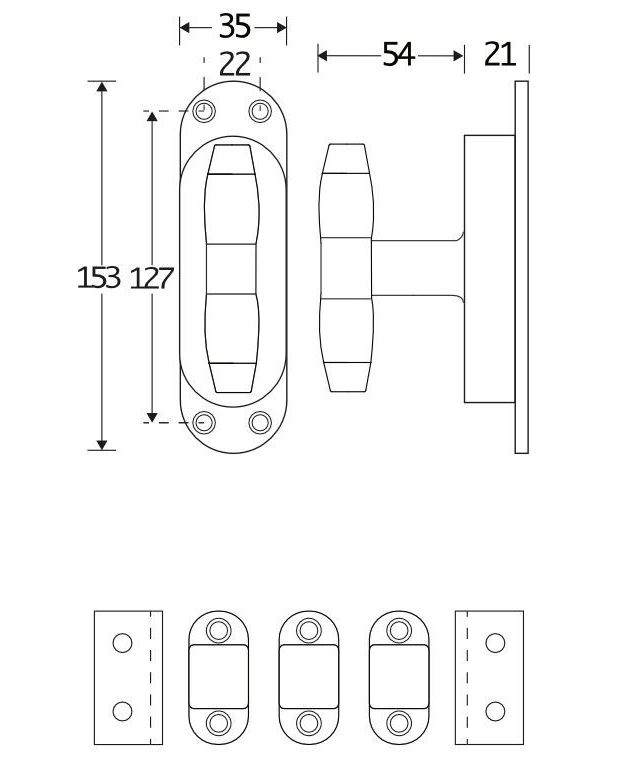 Kruk-espagnolet Ton Ebben messing Gelakt Inclusief 1 Stang - Afbeelding 2