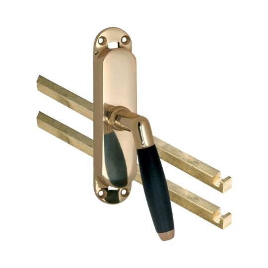 Kruk-espagnolet Ton Ebben Rechts messing Gelakt Inclusief 2 Stangen