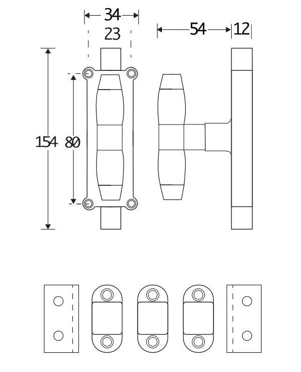 Kruk-espagnolet Ton Ebben messing Gelakt Inclusief 1 Stang - Afbeelding 2