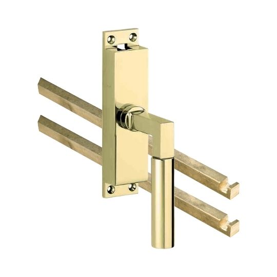 Kruk-espagnolet Bauhaus Rechts messing Ongelakt Inclusief 2 Stangen