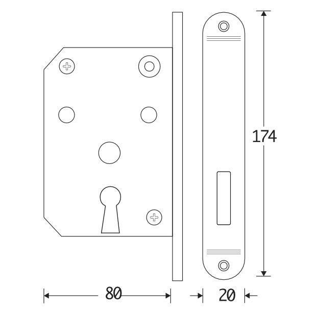 Kastslot SL Mi Satori met messing Antiek Voorplaat - Afbeelding 2