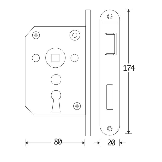 Klavier Dag/Nacht slot SL56 Mi Satori met mat zwarte Voorplaat - Afbeelding 2