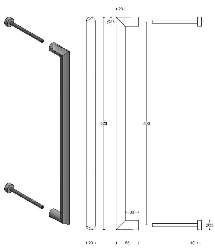 Deurgreep ECLIPSE DR501PS brons - Afbeelding 2