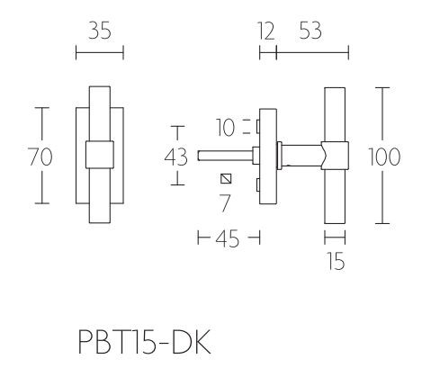 Draaikiepgarnituur PIET BOON PBT15-DK PVD mat Goud - Afbeelding 2