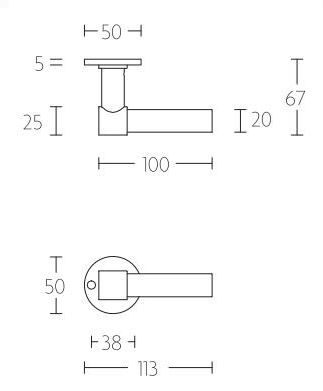 Deurklink PIET BOON PBL20/50 PVD mat Goud - Afbeelding 2