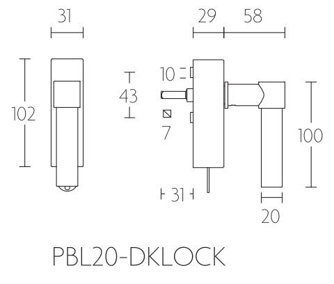 Draaikiepgarnituur PIET BOON PBL20-DKLOCK brons - Afbeelding 2