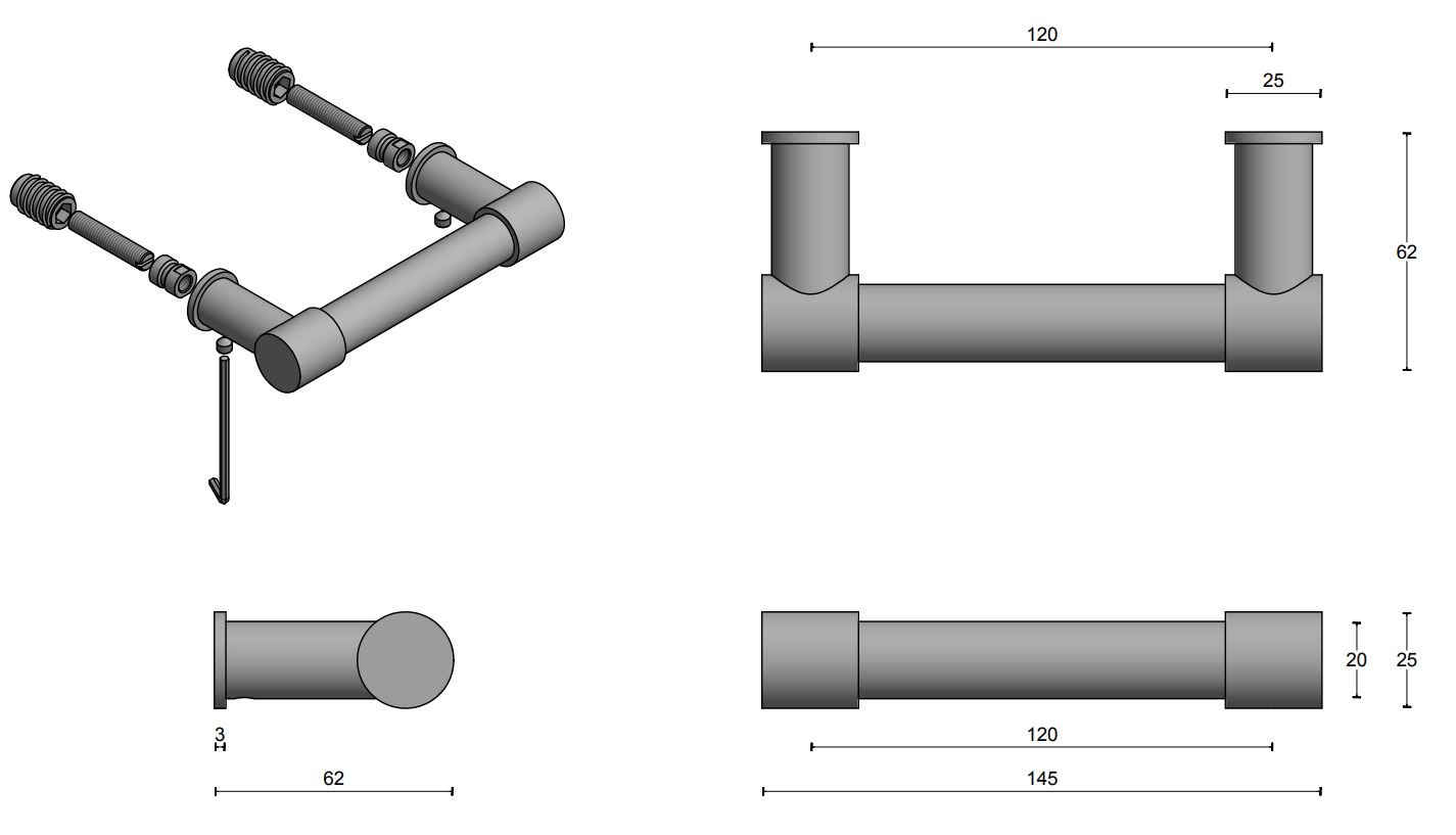 Raamgreep Massief PIET BOON PB120 Wit - Afbeelding 2