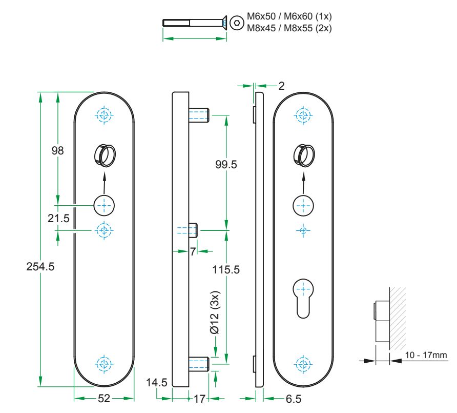 SKG3 kruk/kruk schildpaar Blind/PC92 TOP rvs - Afbeelding 2