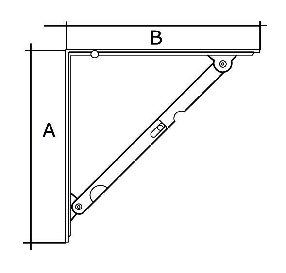 Plankdrager opvouwbaar 200x200 mm wit - Afbeelding 2