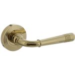 Intersteel deurklink Helena op rozet met ril ø55x10 mm PVD messingkleur