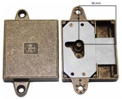 Meubelslot 30 mm links brons