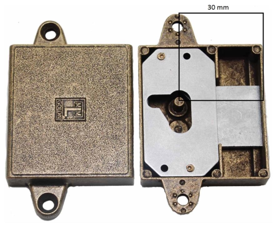 Meubelslot 30 mm links brons