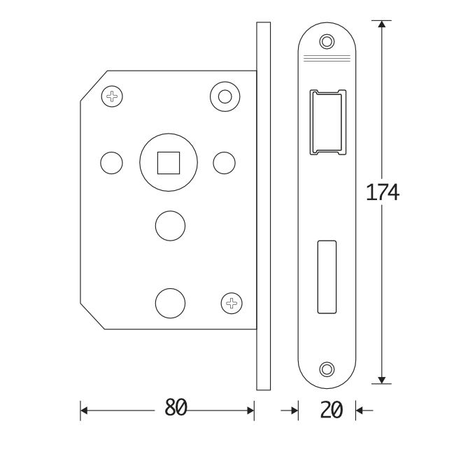 Badkamer/toilet slot Mi Satori met mat chroom Voorplaat - Afbeelding 2