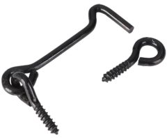 Windhaak met schroefoog 3.4 x 60 mm verzinkt zwart