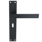 Deurklink Rechthoek op Schild SL56 rvs/mat zwart
