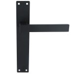 Deurklink Rechthoek op Schild blind rvs/mat zwart