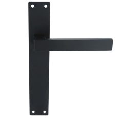 Deurklink Rechthoek op Schild blind rvs/mat zwart