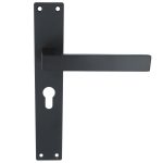 Deurklink Rechthoek op Schild PC55 rvs/mat zwart