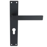 Deurklink Rechthoek op Schild PC72 rvs/mat zwart