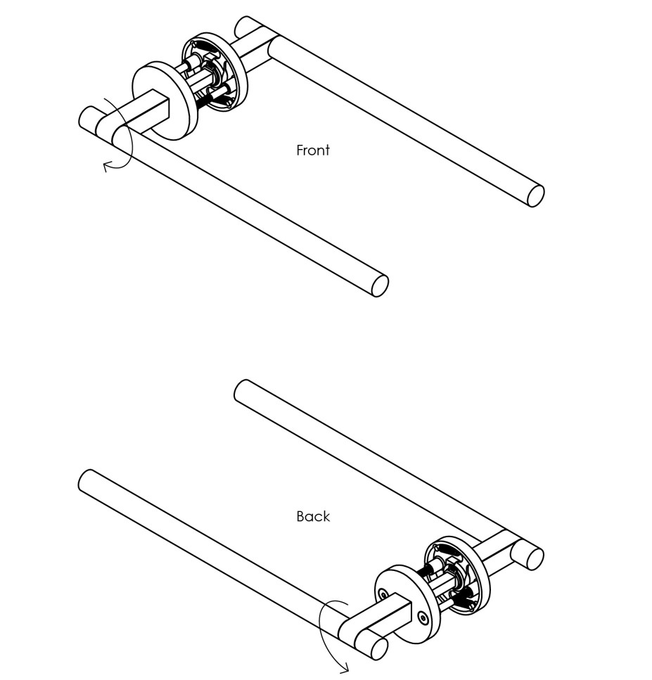 Intersteel deurklink Shiraat by Grand & Johnson op rozet éénzijdig verdekt rechts ø55x8mm PVD zwart - Afbeelding 3