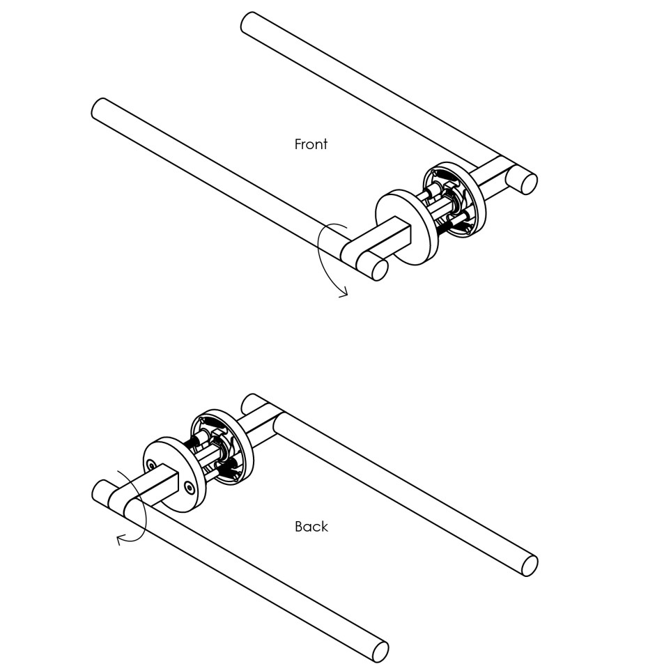 Intersteel deurklink Shiraat by Grand & Johnson op rozet éénzijdig verdekt links ø55x8mm PVD zwart - Afbeelding 3