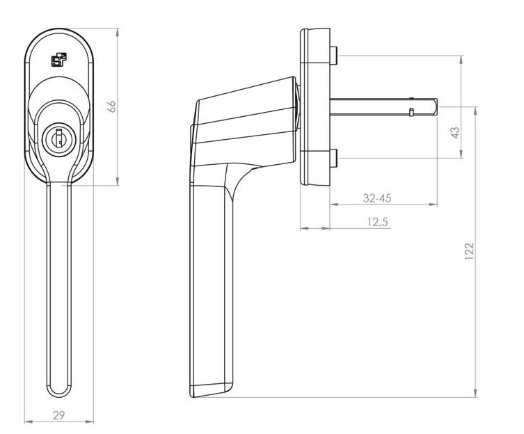 S2 afsluitbare universele raamboom verstelbaar aluminium - Afbeelding 2