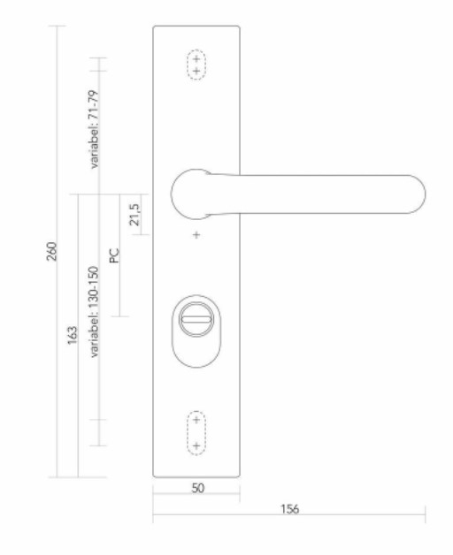 S2 universeel veiligheidsbeslag 5021 RH buiten schild PC55 SKG3 - Afbeelding 2