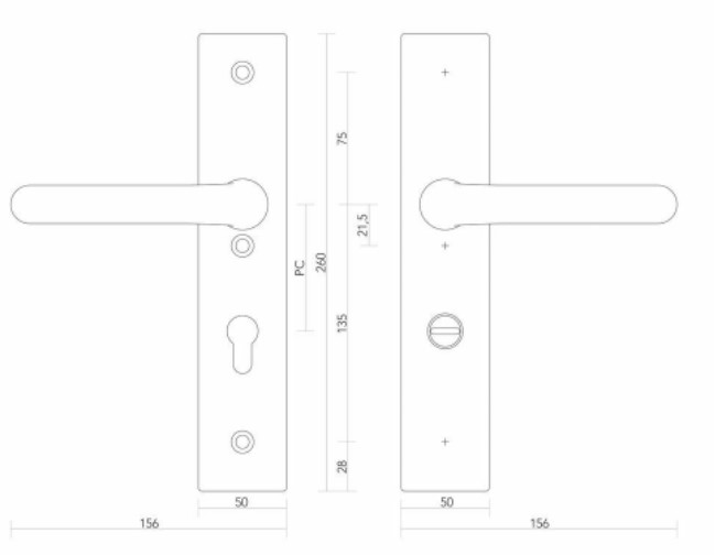 S2 veiligheidsbeslag 502121 RH met kerntrekbeveiliging kruk-kruk PC92 SKG3 - Afbeelding 2