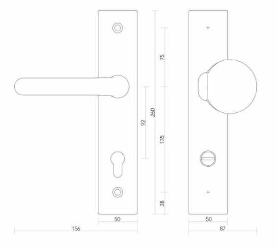S2 veiligheidsbeslag 502921 RH met kerntrekbeveiliging greep-kruk PC55 SKG3 - Afbeelding 2