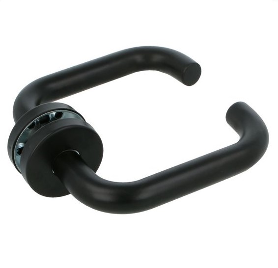 Set binnendeurbeslag deurklink model 3RX op rozet + WC-badkamerslot - Afbeelding 2