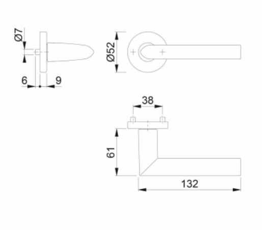 Hoppe Deurklink Stockholm aluminium - Afbeelding 2