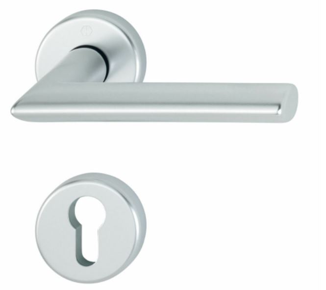 Hoppe Deurklink Stockholm met 2 PC-plaatjes aluminium