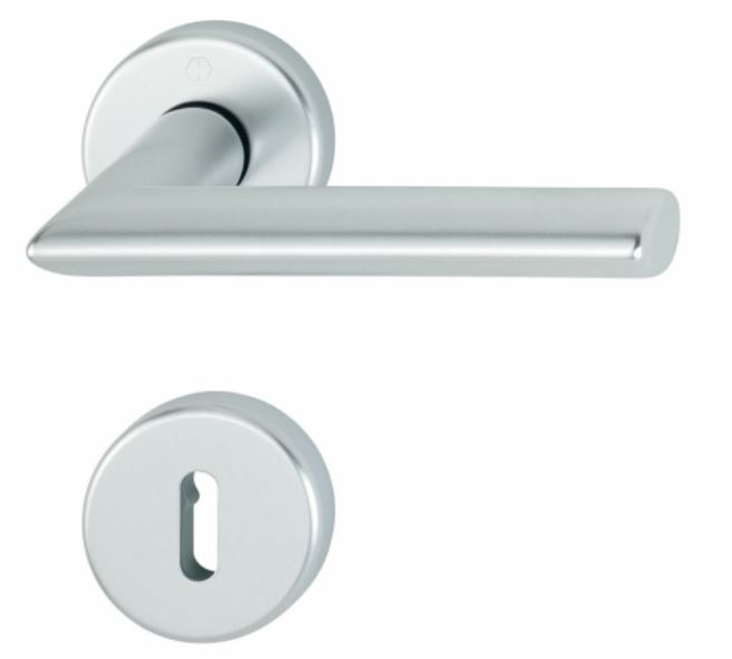 Hoppe Deurklink Stockholm met 2 Sleutelplaatjes aluminium