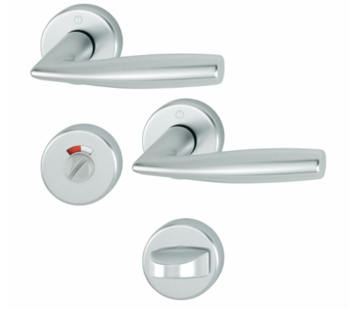 Hoppe Deurklink Vitoria met WC-sluiting aluminium