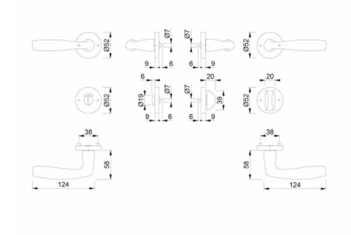 Hoppe Deurklink Vitoria met WC-sluiting aluminium - Afbeelding 2