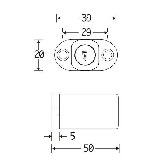 Espagnoletslot voor vierkante stang messing antiek - Afbeelding 2
