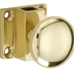 Espagnolet trekknop Elegant voor vierkante stang messing gelakt