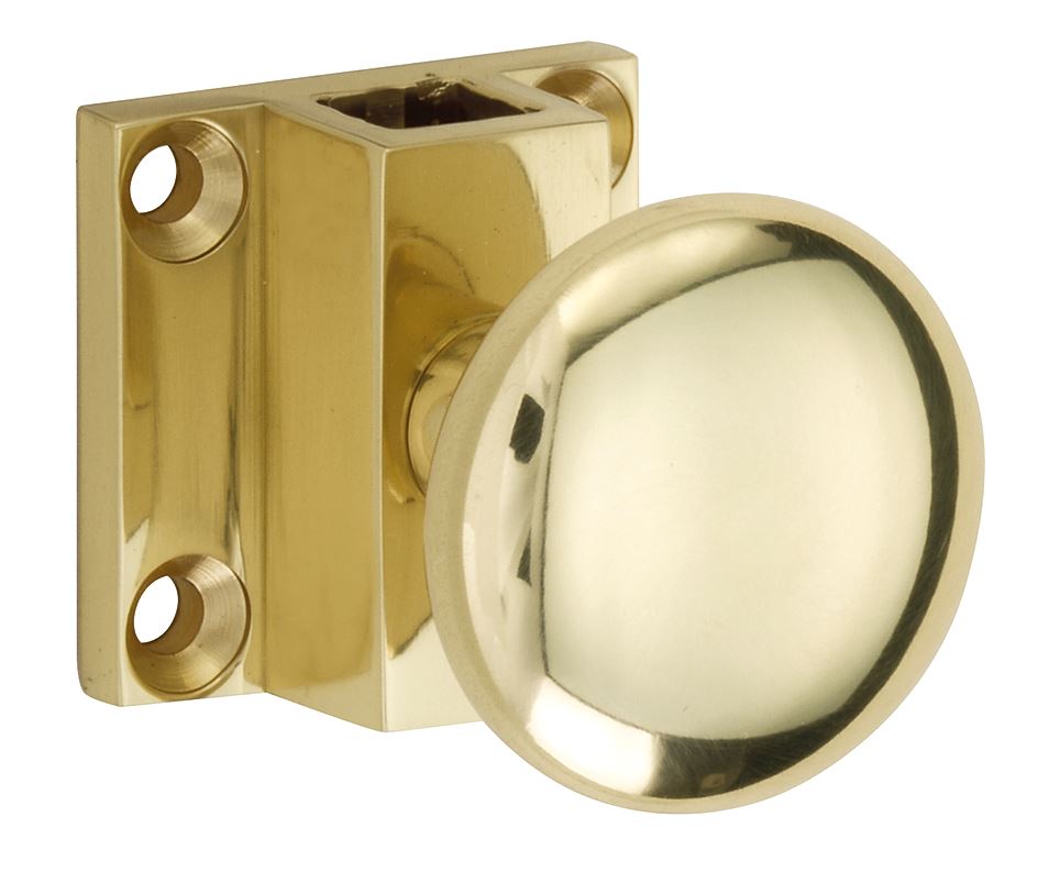 Espagnolet trekknop Elegant voor vierkante stang messing gelakt