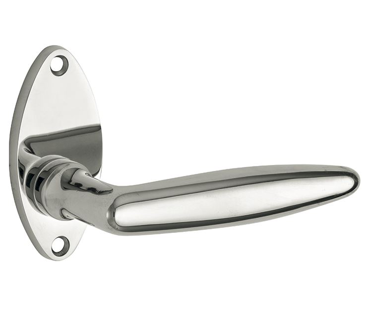 Deurklink op rozet Dudok/elips glans nikkel