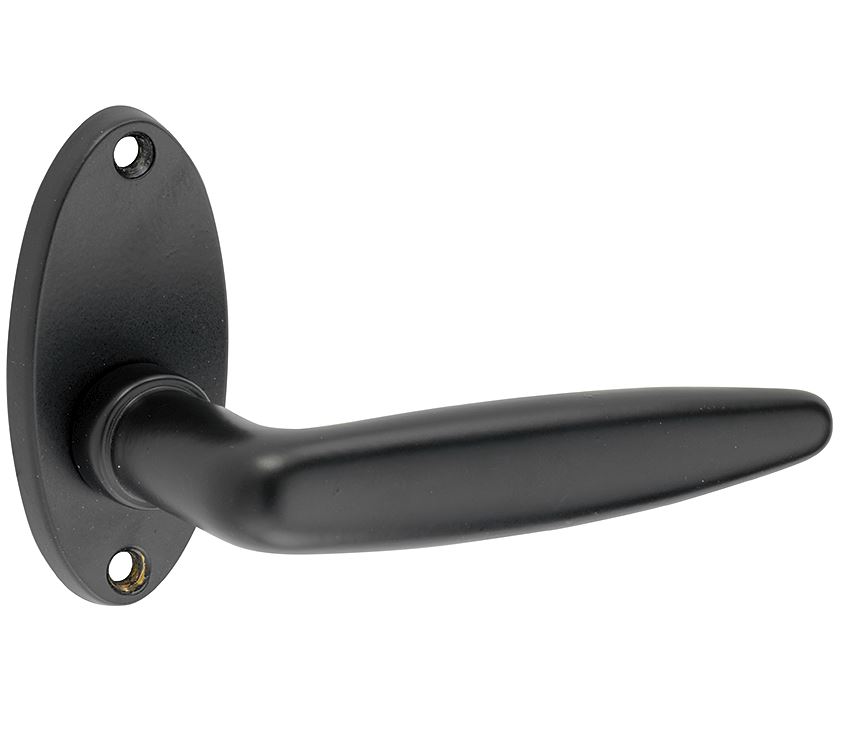 Deurklink op rozet Dudok/elips mat zwart