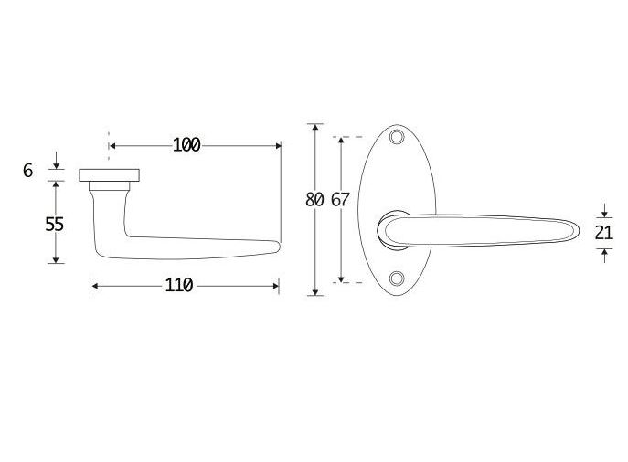 Deurklink op rozet Dudok/elips mat zwart - Afbeelding 2