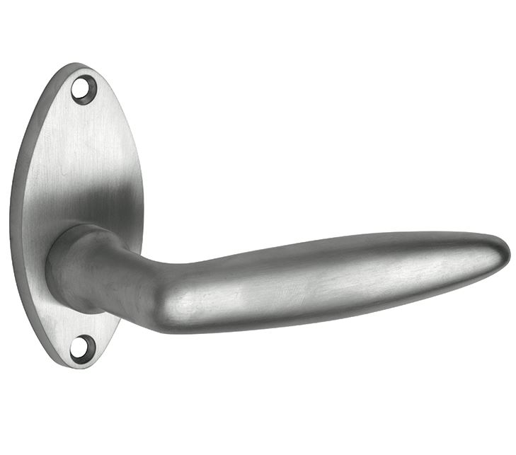 Deurklink op rozet Dudok/elips mat nikkel ongelakt